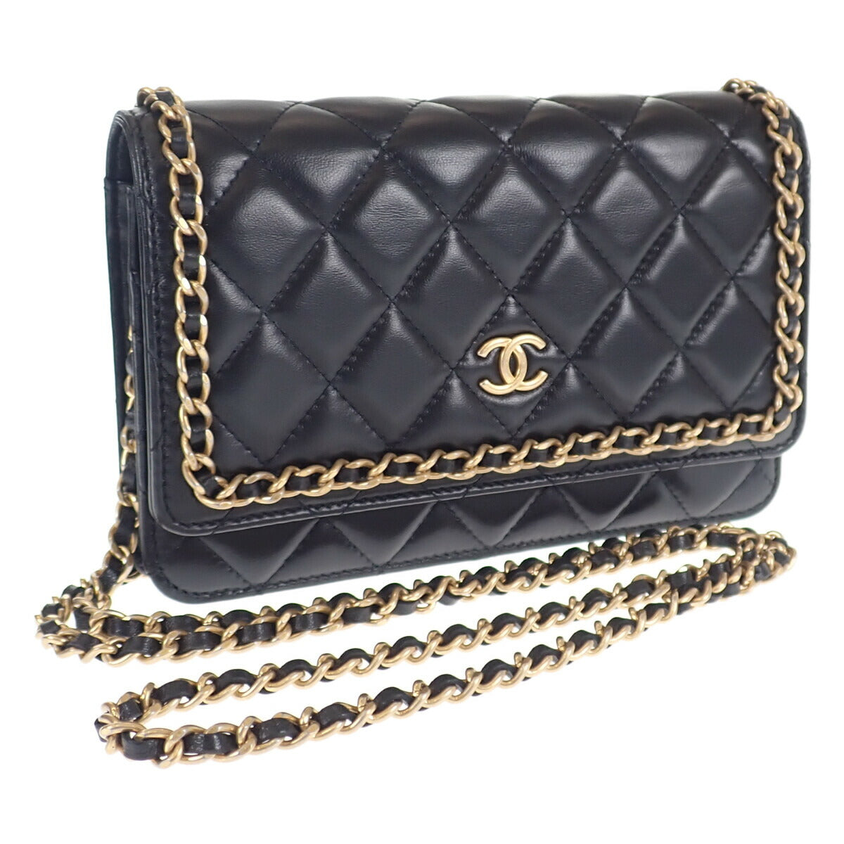 Chanel CC Quilted Chain Around Wallet On Chain  Leather Other AP0674 in Excellent condition