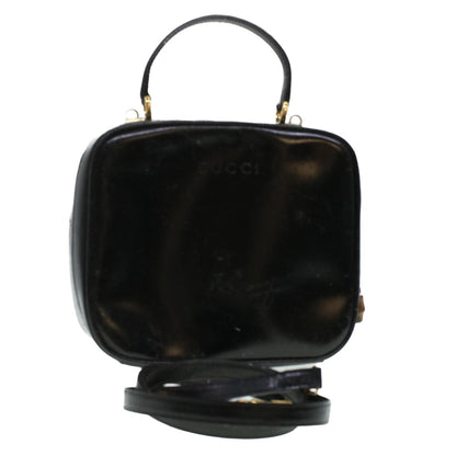 GUCCI Vanity Cosmetic Pouch Enamel 2way Black  44406