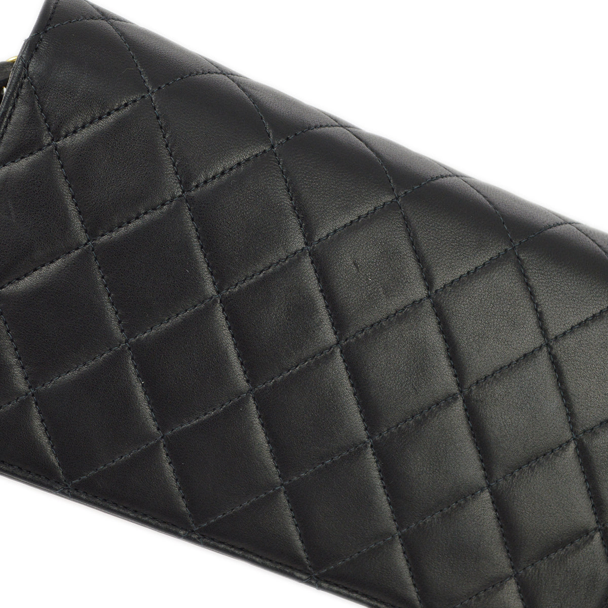Chanel 2000-2001 Black Lambskin Pushlock Mini Full Flap Shoulder Bag