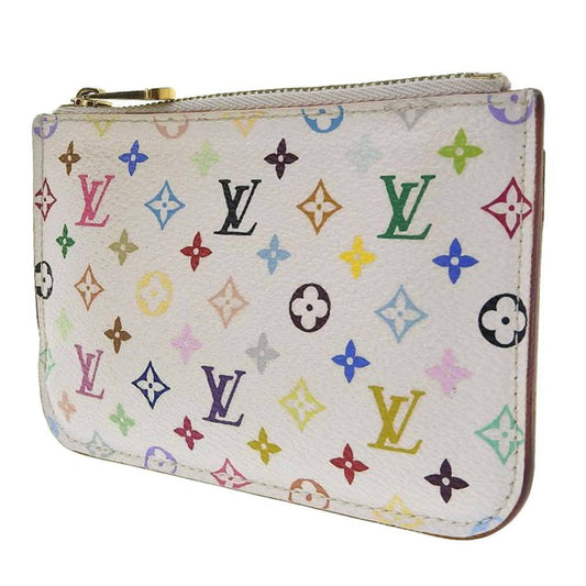 Louis Vuitton White Canvas Pochette Cles wallet accessories