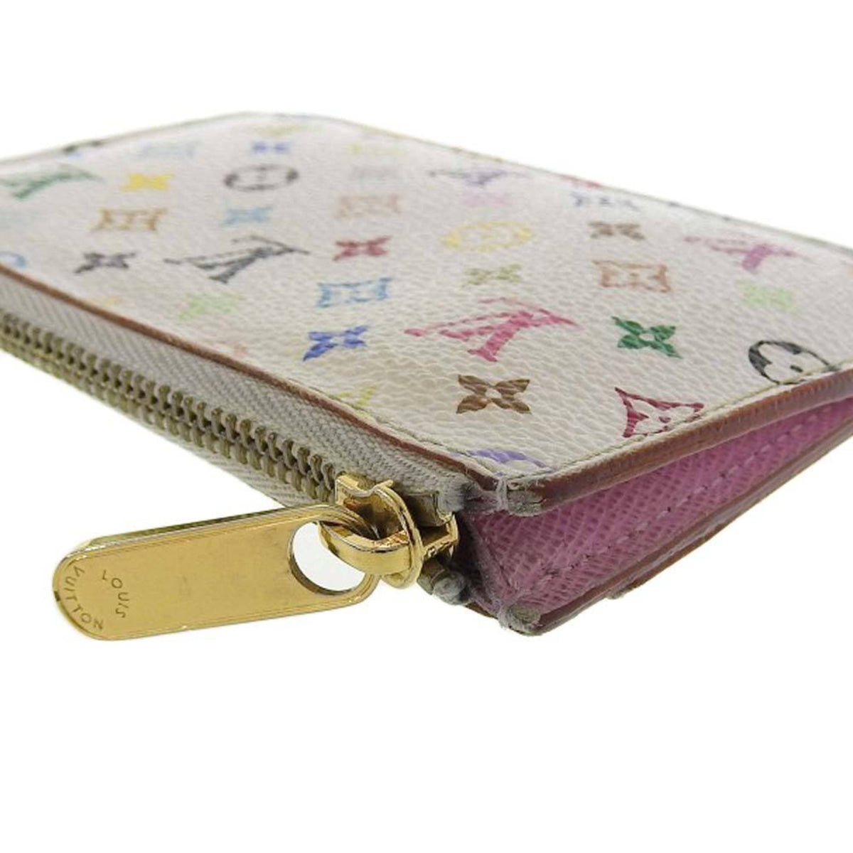 Louis Vuitton White Canvas Pochette Cles wallet accessories