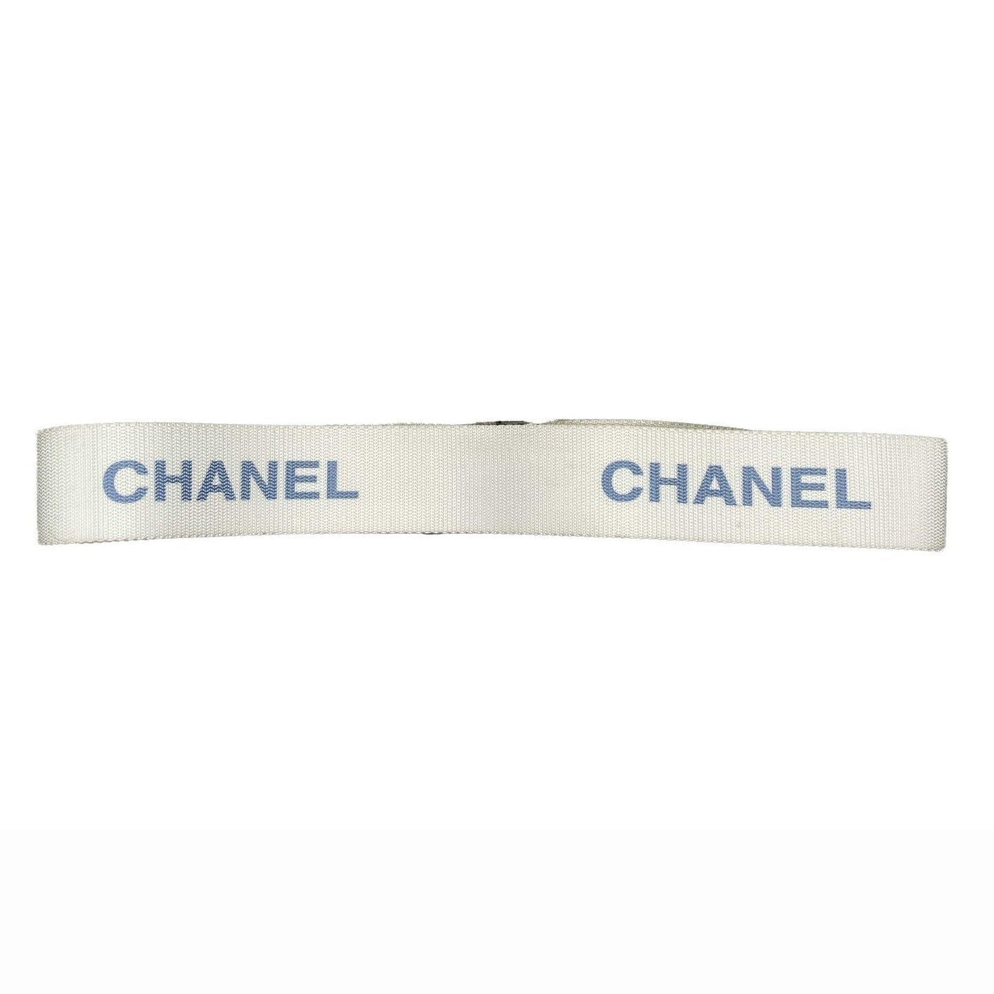 CHANEL - Vintage 99S 1999 Logo Adjustable Nylon Web - White - XS/S - Belt