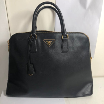 Prada Black Saffiano Lux Leather Promenade Bag