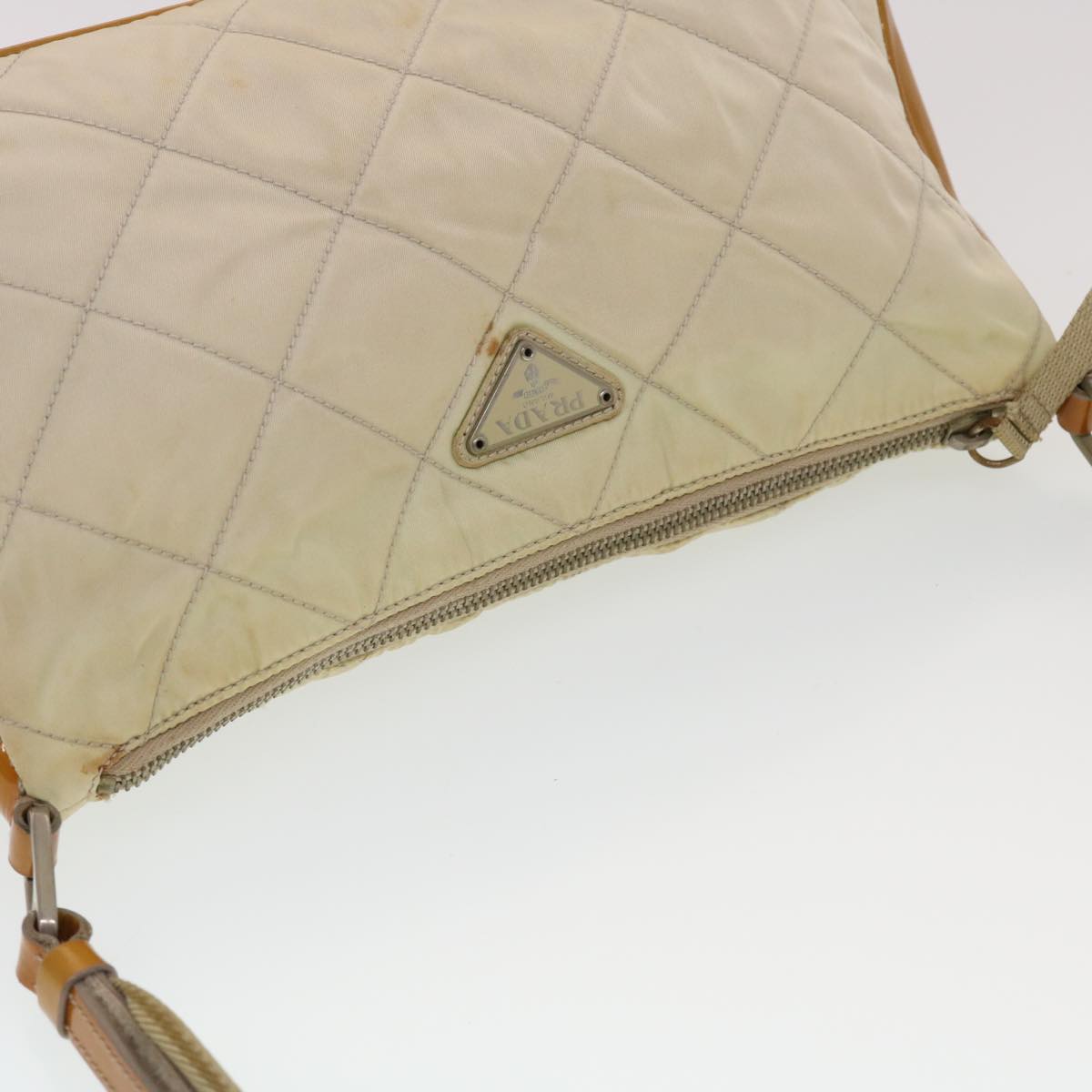 Prada Shoulder Bag Nylon Beige  44521