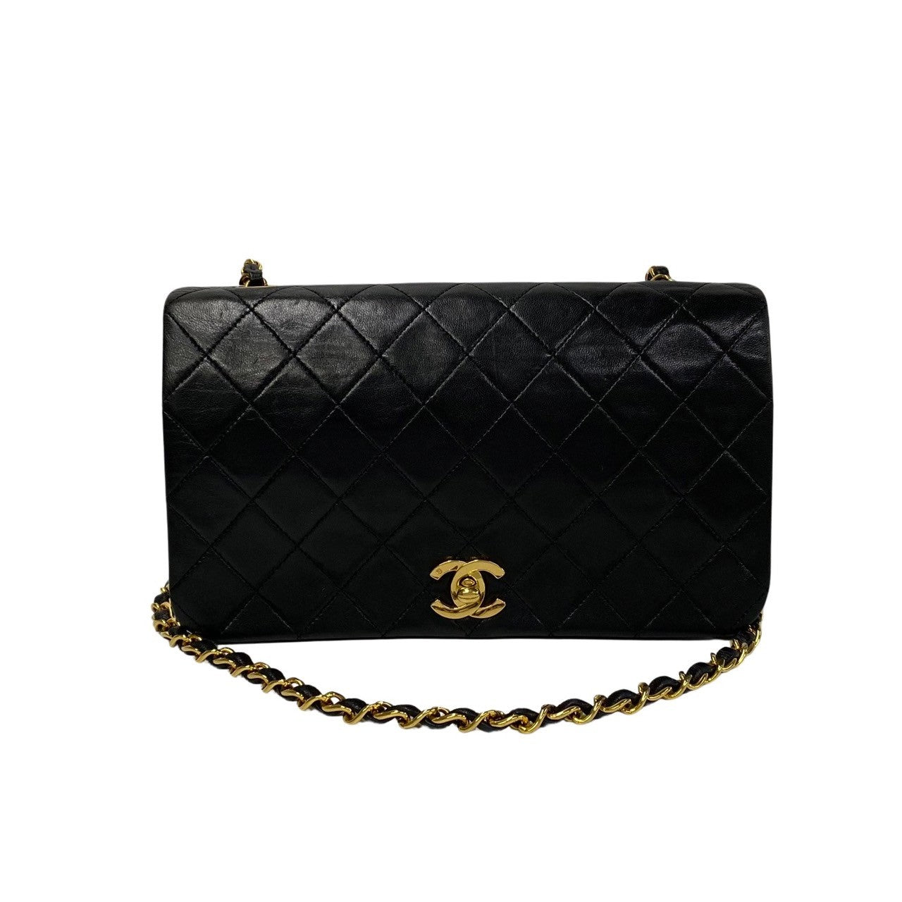 Chanel CC Quilted Leather Full Flap Bag Leather Crossbody Bag in Good condition