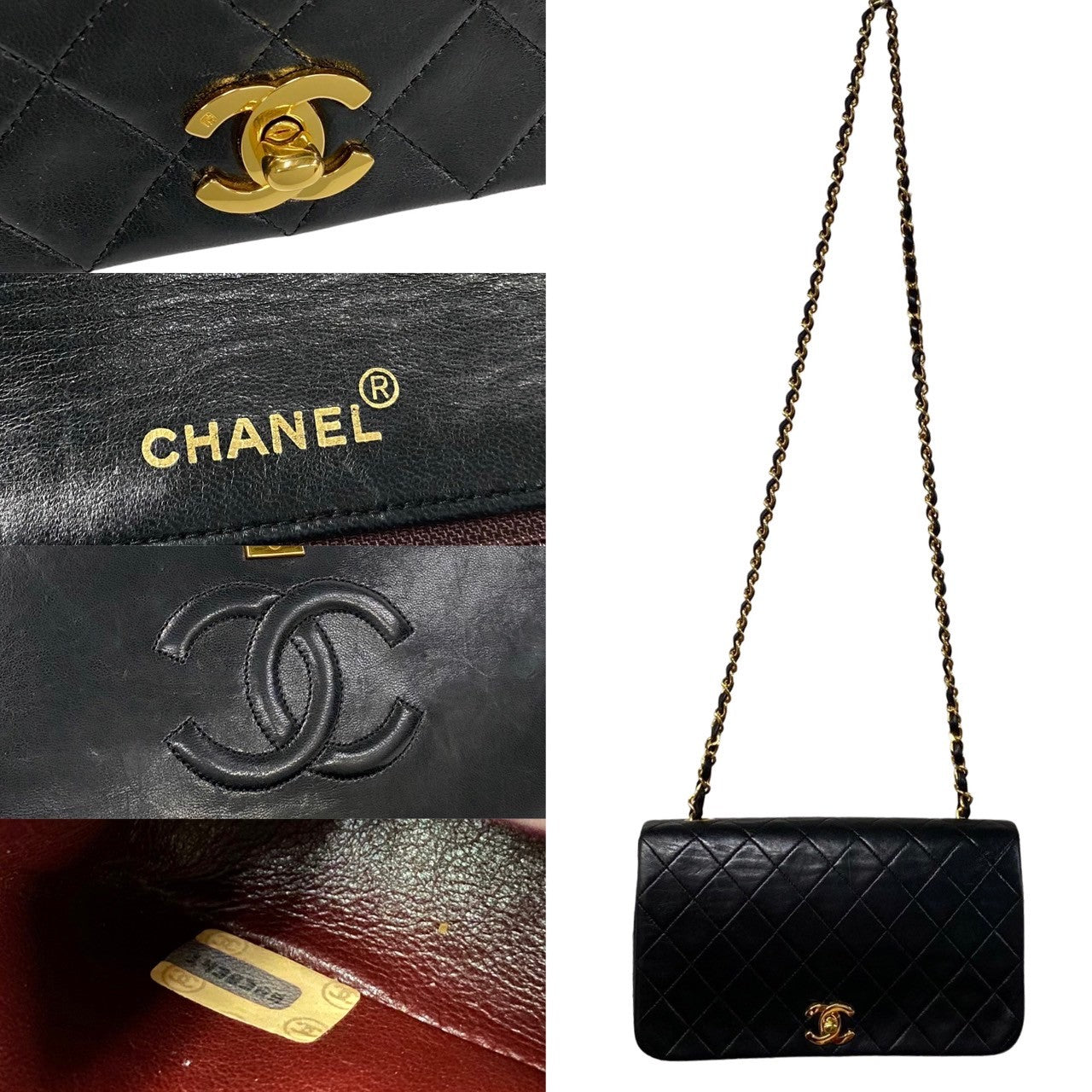 Chanel CC Quilted Leather Full Flap Bag Leather Crossbody Bag in Good condition