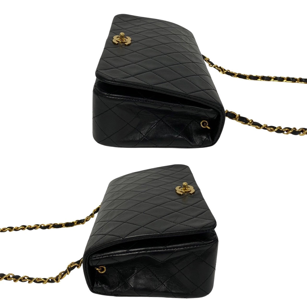 Chanel CC Quilted Leather Full Flap Bag Leather Crossbody Bag in Good condition