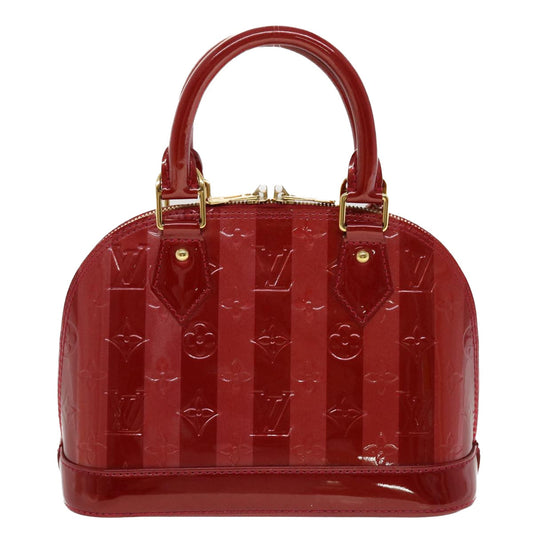 LOUIS VUITTON Vernis Rayure Alma BB Hand Bag Red M915593 LV Auth 44749