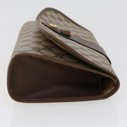 GUCCI GG Canvas Web Sherry Line Clutch Bag Beige Red Green 156.01.030  44751