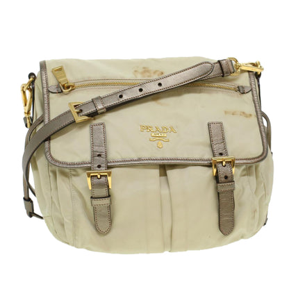 Prada Shoulder Bag Nylon Beige  44812