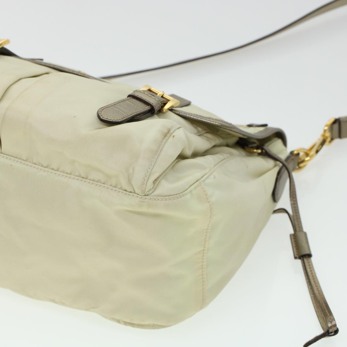 Prada Shoulder Bag Nylon Beige  44812