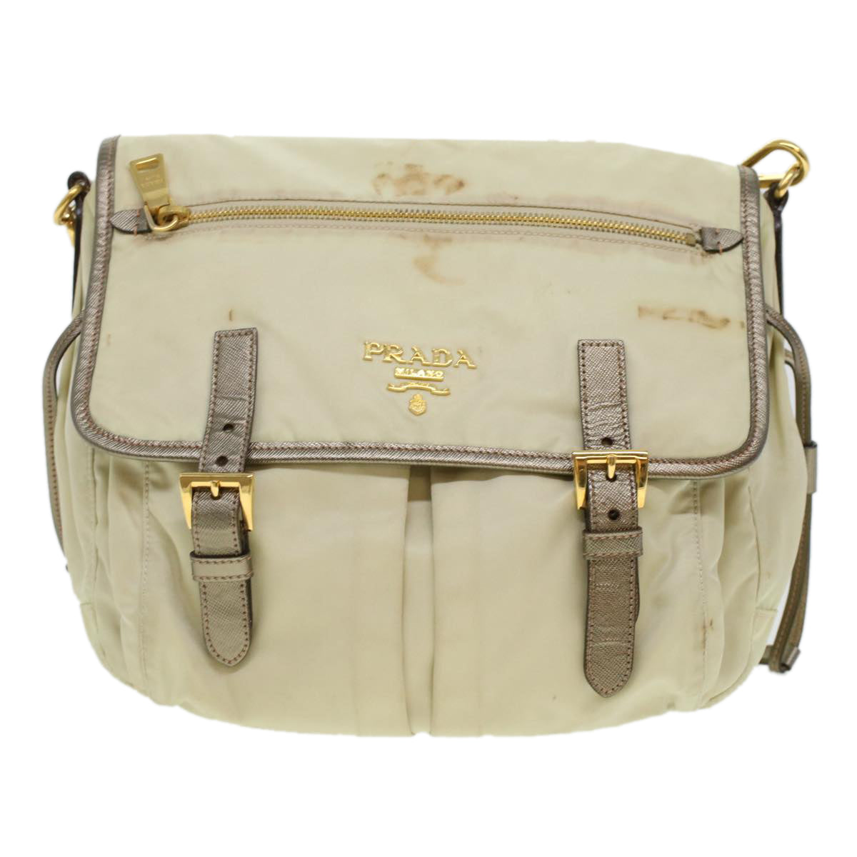 Prada Shoulder Bag Nylon Beige  44812