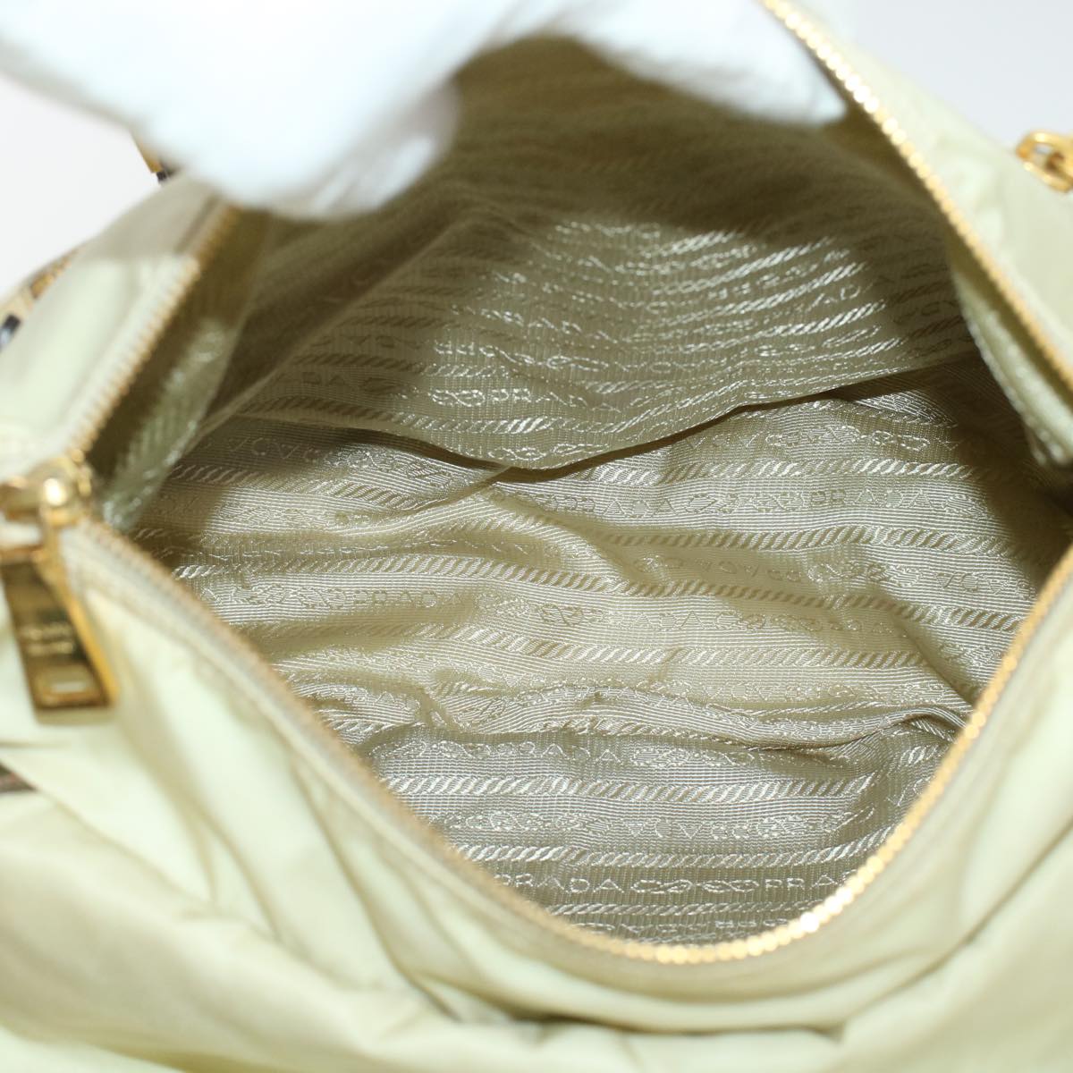 Prada Shoulder Bag Nylon Beige  44812