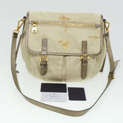 Prada Shoulder Bag Nylon Beige  44812