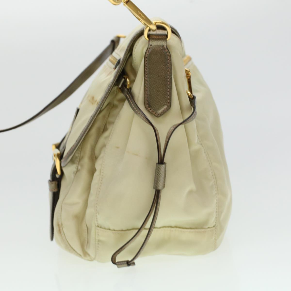 Prada Shoulder Bag Nylon Beige  44812