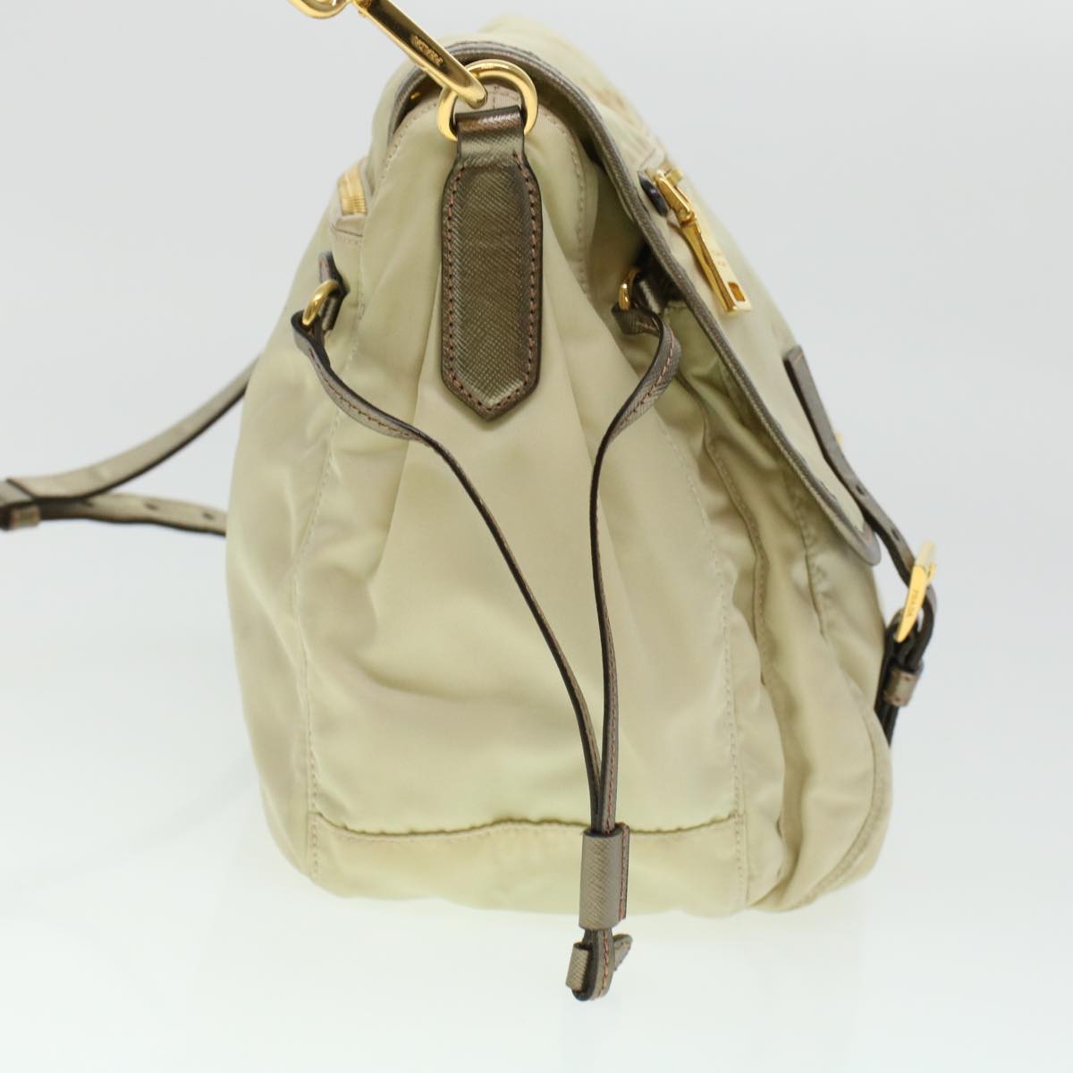 Prada Shoulder Bag Nylon Beige  44812