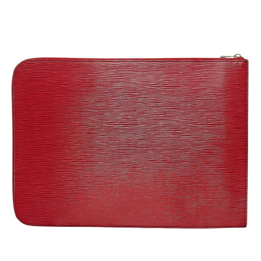 Louis Vuitton Red Leather Poche document clutch bag