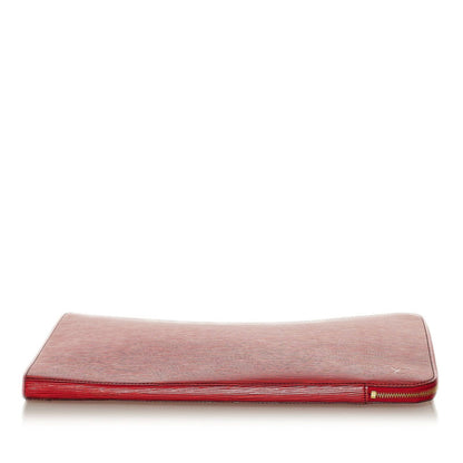 Louis Vuitton Red Leather Poche document clutch bag