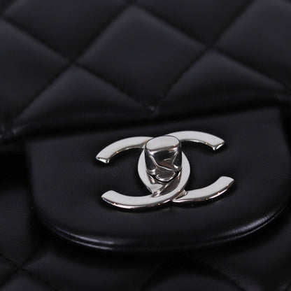 Jumbo Double Flap in Black Lambskin with SHW