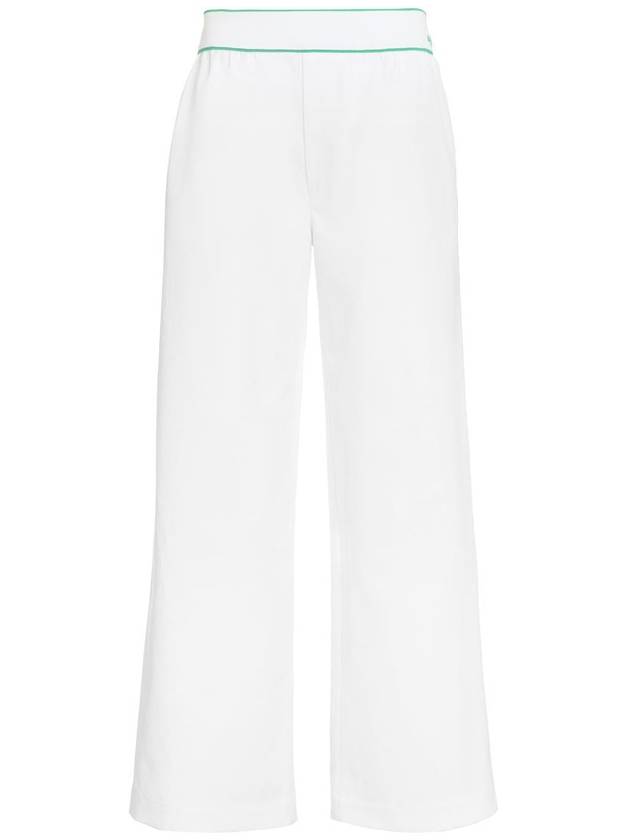 Luxury Bottega Veneta Women's Elastic Cotton Tennis Straight Pants White
