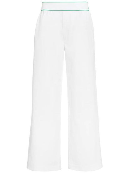 Luxury Bottega Veneta Women's Elastic Cotton Tennis Straight Pants White