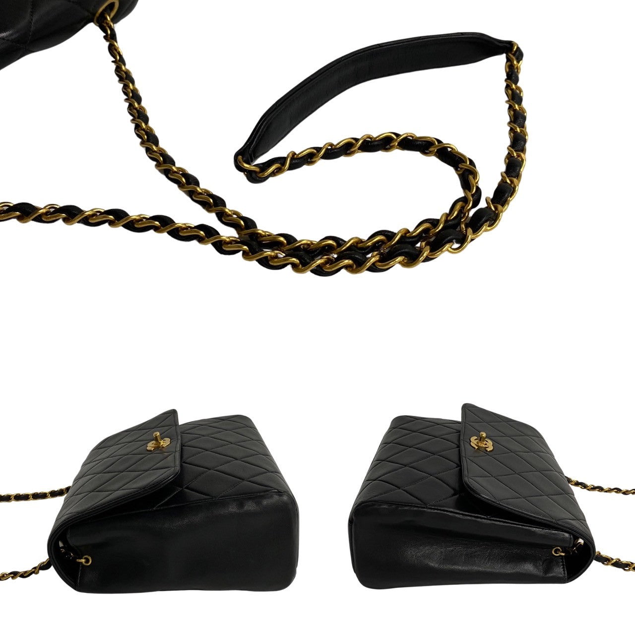 Chanel CC Quilted Leather Chain Crossbody Bag Leather Crossbody Bag in Good condition