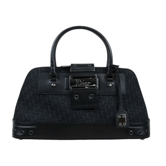 Very Good ( Rank A) ｜   Dior Trotter Punk Calf Skin Canvas Hand Bag Black  ｜25031817