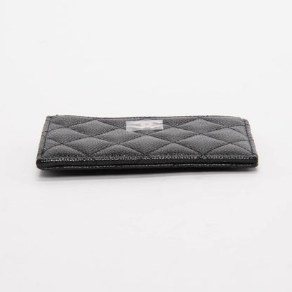 Chanel Black Quilted Caviar CC Zip Card Holder