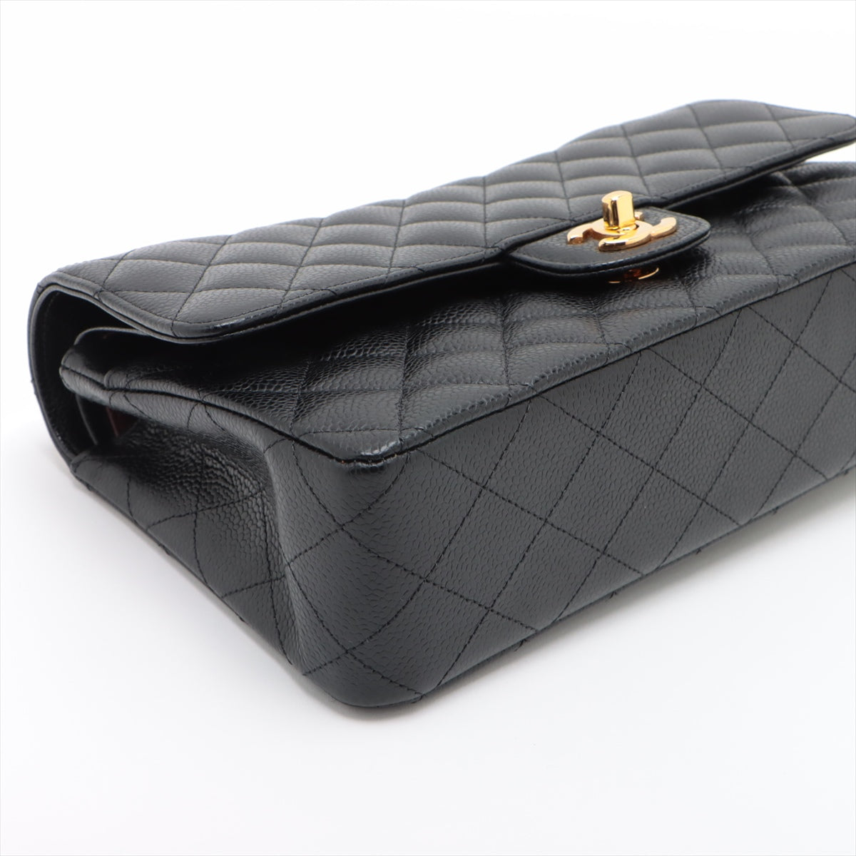 Chanel Matrasse 25 Caviar S Double Flap Double Chain Bag Black G  15th