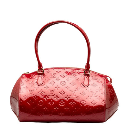 Louis Vuitton Sherwood GM Handbag Monogram Vernis M91490 Red Patent Leather Ladies