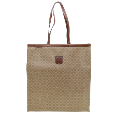 Celine Macadam Canvas Shoulder Bag PVC Leather Beige  45023