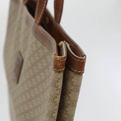 Celine Macadam Canvas Shoulder Bag PVC Leather Beige  45023