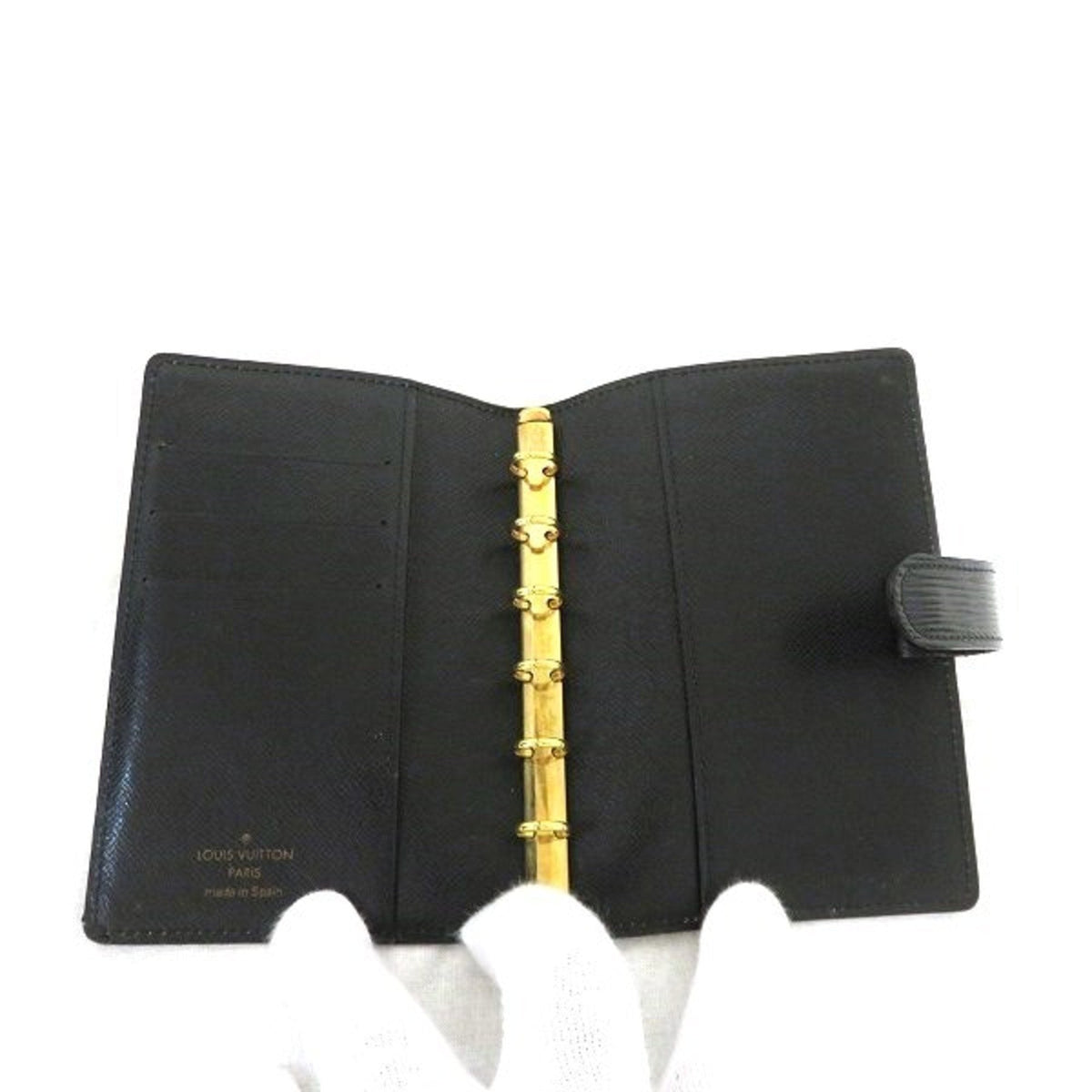 Louis Vuitton Black Leather Agenda PM wallet accessories