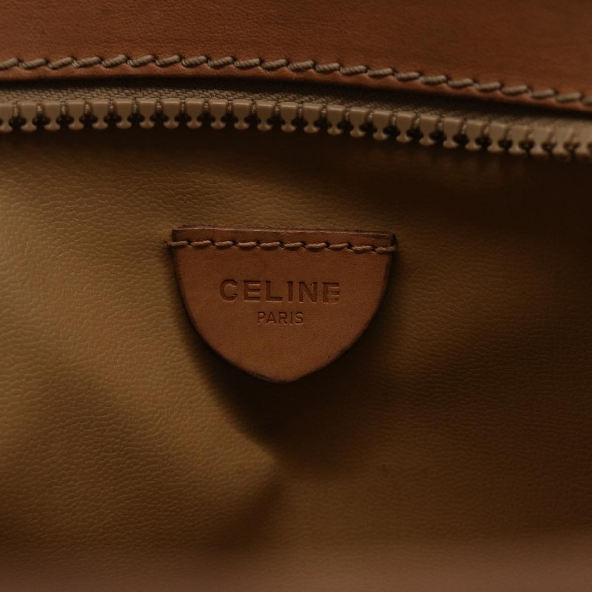 Celine Macadam Canvas Clutch Bag PVC Leather Beige  45077