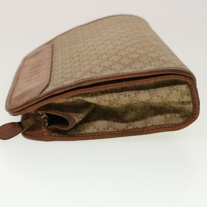 Celine Macadam Canvas Clutch Bag PVC Leather Beige  45077
