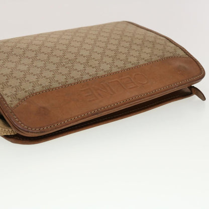 Celine Macadam Canvas Clutch Bag PVC Leather Beige  45077