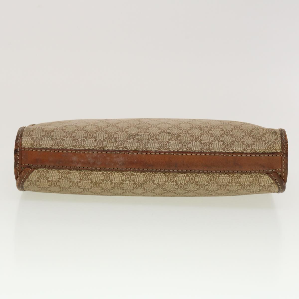 Celine Macadam Canvas Clutch Bag PVC Leather Beige  45077