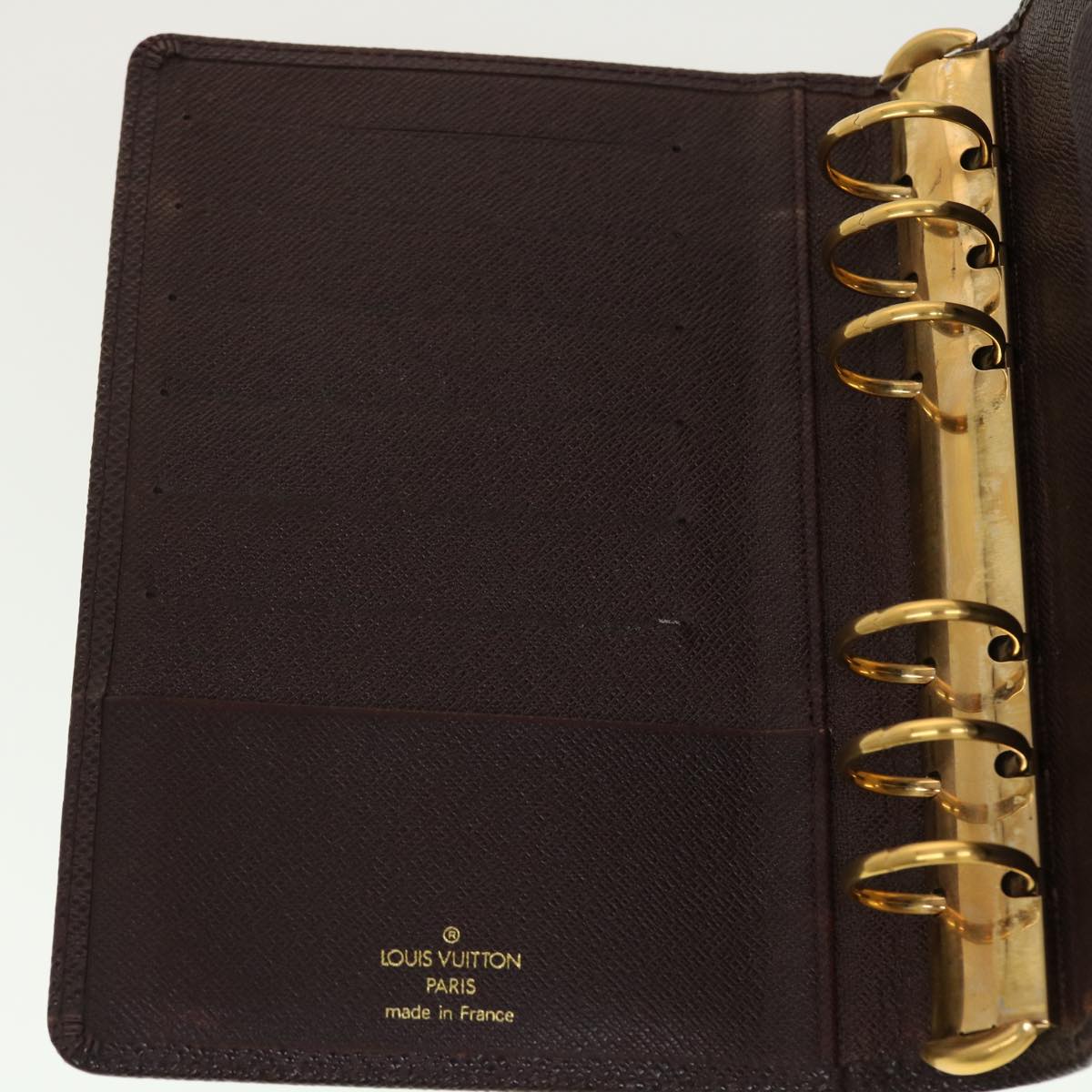 LOUIS VUITTON Taiga Leather Agenda MM Day Planner Cover Acajou R20416 Auth 45149