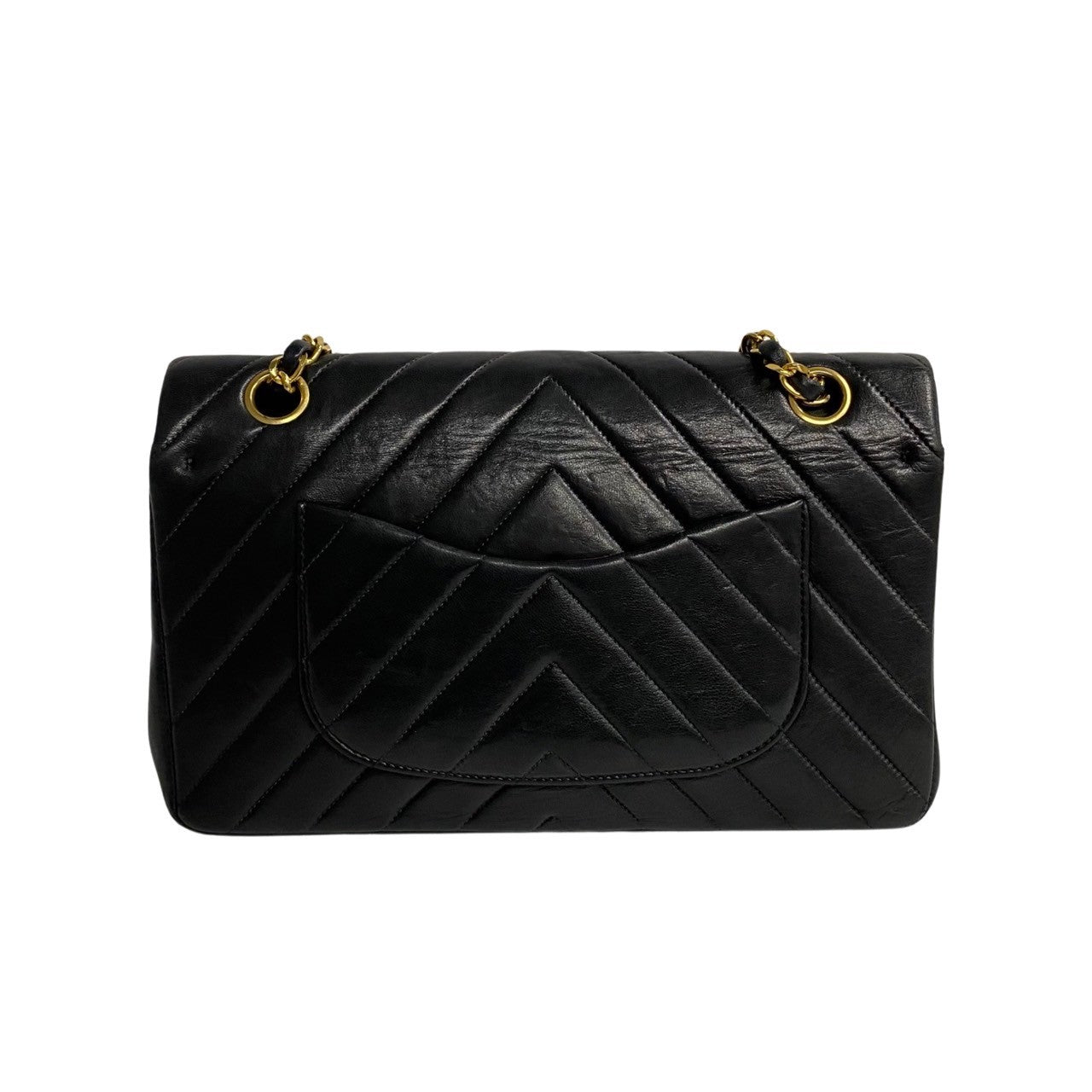 Chanel Chevron Classic Double Flap Bag Leather Crossbody Bag in Good condition