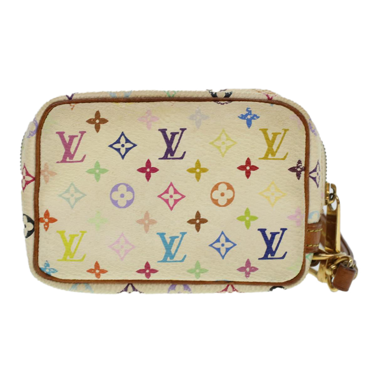 Louis Vuitton Monogram Multicolor Trousse Wapity Pouch White M58033 Auth 45246