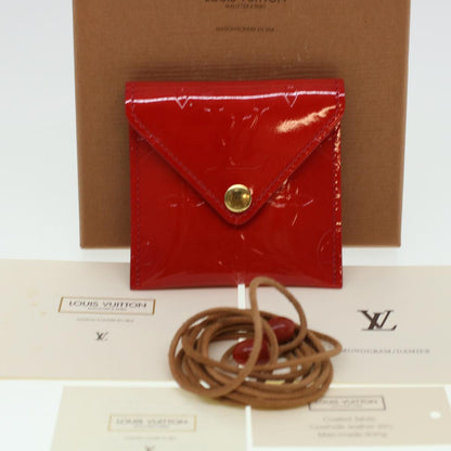 Louis Vuitton Vernis Korea Cube Coin Purse Rouge M04100 LV Auth 45274