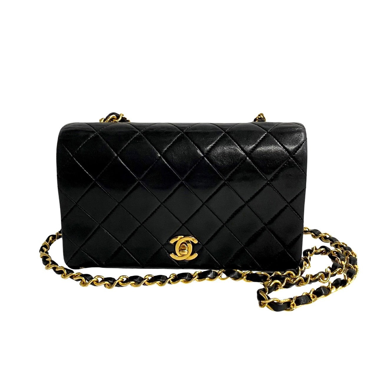 Chanel Mini CC Quilted Leather Full Flap Bag Leather Crossbody Bag in Good condition