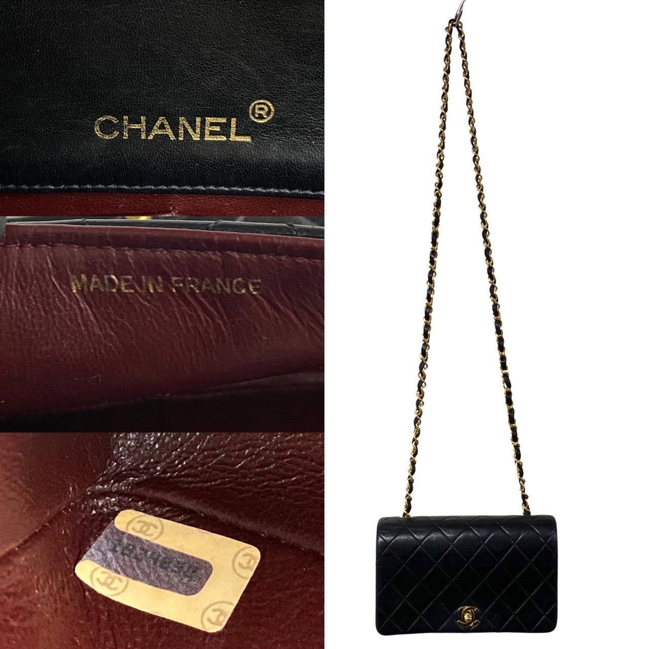 Chanel Mini CC Quilted Leather Full Flap Bag Leather Crossbody Bag in Good condition