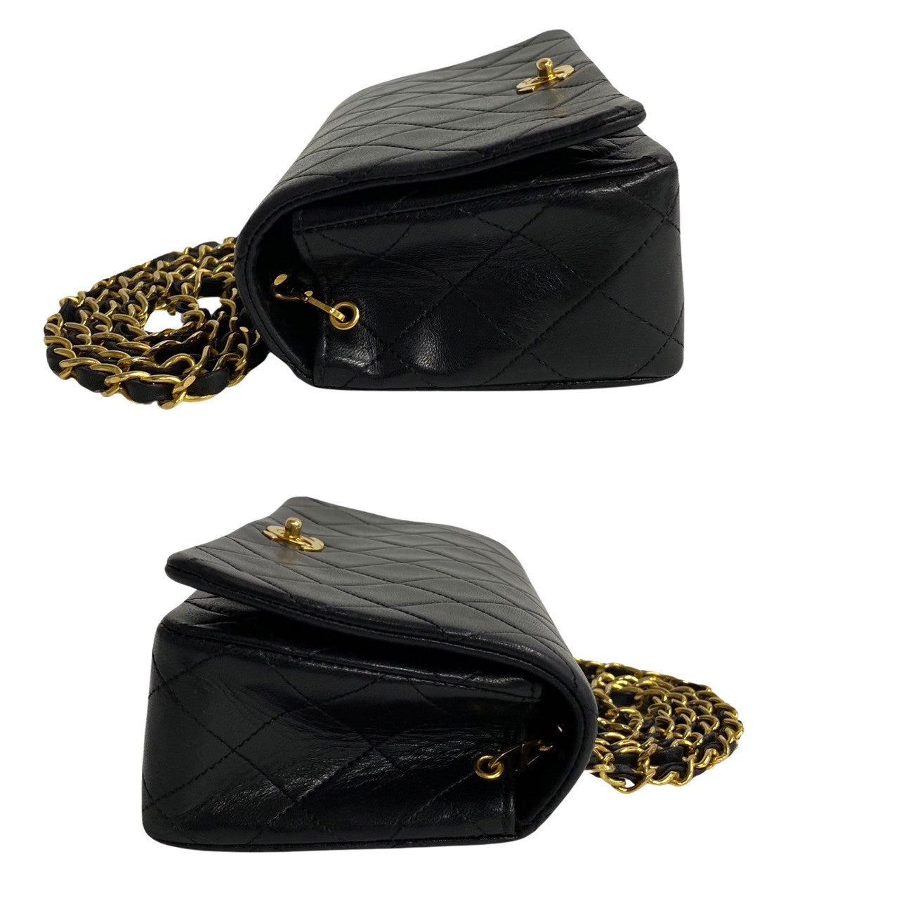Chanel Mini CC Quilted Leather Full Flap Bag Leather Crossbody Bag in Good condition