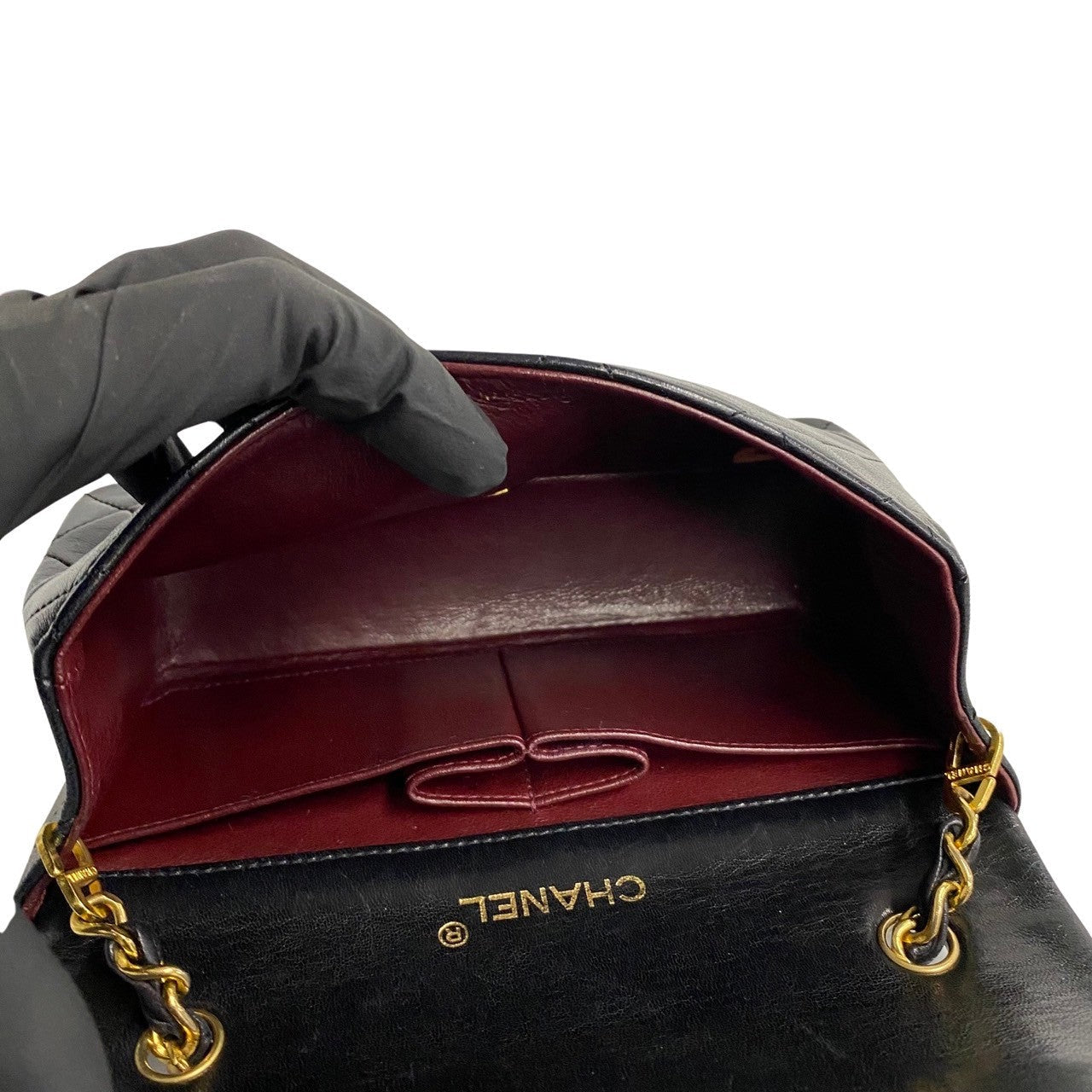 Chanel Mini CC Quilted Leather Full Flap Bag Leather Crossbody Bag in Good condition