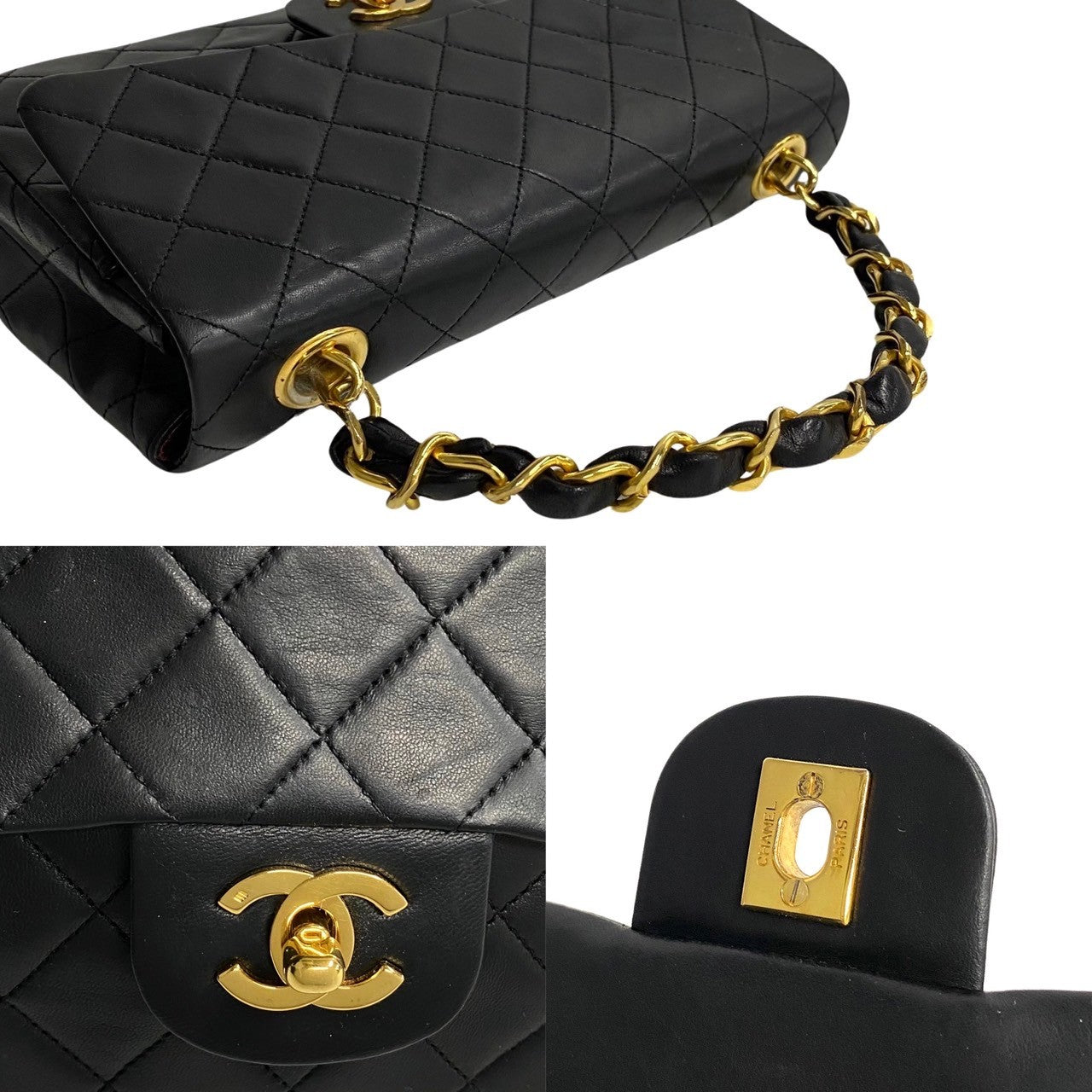 Chanel CC Matelasse Flap Top Handle Bag  Leather Handbag in Good condition