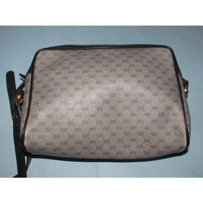 Gucci Navy Shoulder Crossbody W Micro G Guccissima Coated Canvas Leather Print Red Blue Stripe