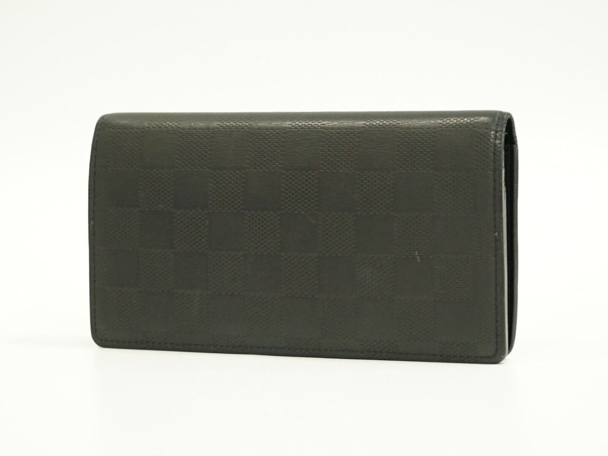 Louis Vuitton Black Leather Portefeuille Brazza wallet accessories
