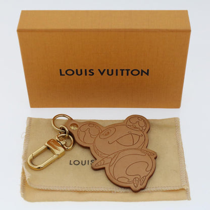 Louis Vuitton Takashi Murakami Panda Charm Leather Beige Gold M62637 Auth 45571