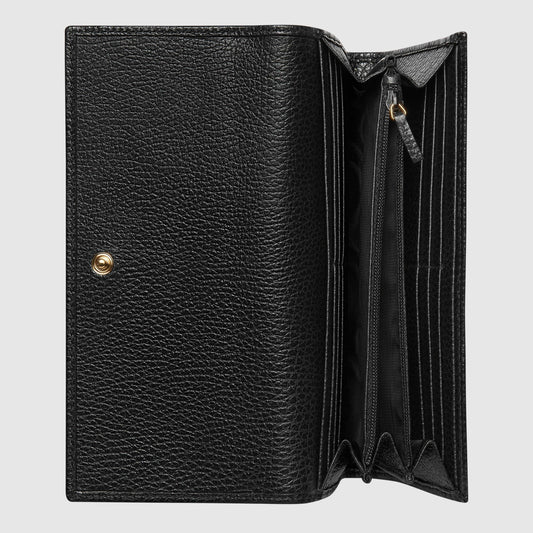 Gucci GG Leather Continental Wallet Black